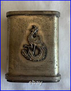 Stunning Antique Box Chinese Opium Erotic Case Rare BrassSilver pl 3 Pieces