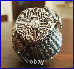 Superb Antique China Chinese Silver Small Basket Marks