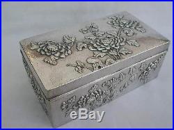 Superb Large Late 19th Century Chinese Silver Table Box By Wang Hing