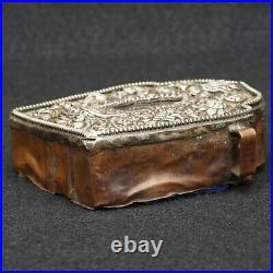 Tibetan Silver Gau Traveling Shrine Box with Fabric Case Early 20th C