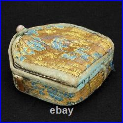 Tibetan Silver Gau Traveling Shrine Box with Fabric Case Early 20th C