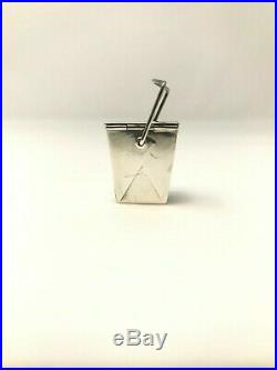 Tiffany & Co Sterling Silver. 925 Chinese Pagoda Take Out Pill Box Case Vintage