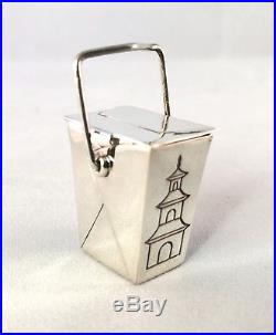 Tiffany & Co. Sterling Silver Chinese Take Out Pill Box Pagoda 925