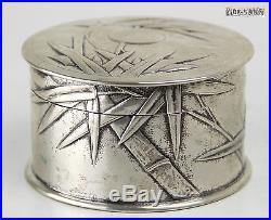 Very Fine Chinese Export Silver Box Yoksang, Marked On Base Good Size And Weight
