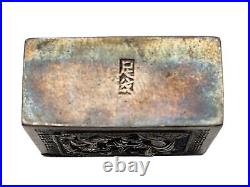 VINTAGE Chinese Silver Snuff / Pill Box ORNATE