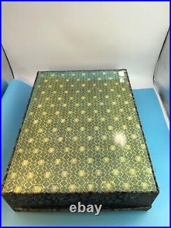 VNT Asian SILK BROCADE PRESENTATION BOX/CASE Toggle Close 18x13x4.5 DRAGONS