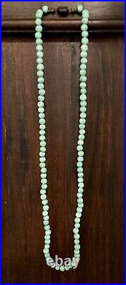 VTG CHINESE EXPORT VICTORIA IMARI STONE Hand-Knotted Sterling Silver NECKLACE