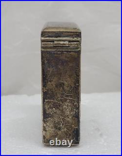VTG Chinese Silver Tobacco box safe Engraved & Flowing Bird on Flowers