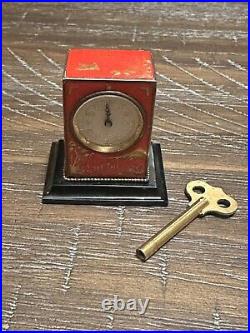 Vacheron&Constantin antique Silver And Enamel Miniature Desk Clock With Box Rare