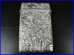 Very Fine Chinese Export Silver Cigarett/Card Case With Figures. 1850-1880