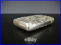 Very Fine Chinese Export Silver Cigarett/Card Case With Figures. 1850-1880
