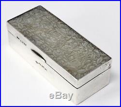 Very Nice Antique Victorian 1900 Solid Silver Carved Chinese Mother Of Pearl Box