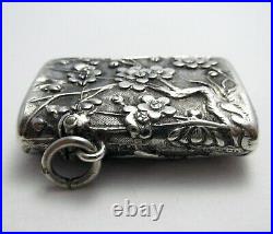 Very Rare Wang Hing Solid Silver Chinese Export Antique Vesta Case Match Box