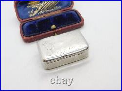 Victorian Chinese Sterling Silver Floral Etched Snuff Box Nanking c1880 Antique