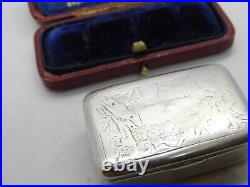 Victorian Chinese Sterling Silver Floral Etched Snuff Box Nanking c1880 Antique