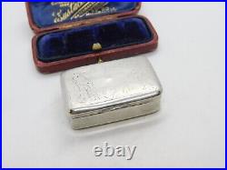 Victorian Chinese Sterling Silver Floral Etched Snuff Box Nanking c1880 Antique