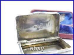 Victorian Chinese Sterling Silver Floral Etched Snuff Box Nanking c1880 Antique