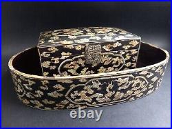 Vietnam Dragon Silver Tray Box Old Box Tray Indochina Chinese Silver XIX