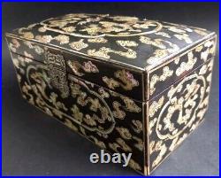 Vietnam Dragon Silver Tray Box Old Box Tray Indochina Chinese Silver XIX