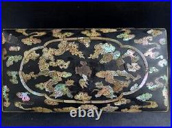 Vietnam Dragon Silver Tray Box Old Box Tray Indochina Chinese Silver XIX