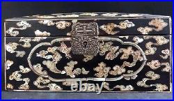 Vietnam Dragon Silver Tray Box Old Box Tray Indochina Chinese Silver XIX