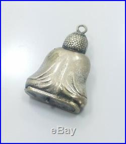 Vintage Antique Silver Asian Chinese Buddah Snuff Hidden Pill Box Charm Fob