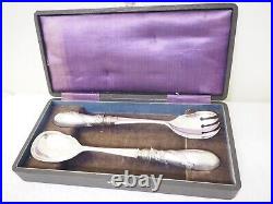Vintage Chinese Export Silver Salad Spoon & Fork by Tuck Chang in Orig. Box