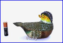 Vintage Chinese Gilt Silver Enamel Mandarin Duck Box Marked