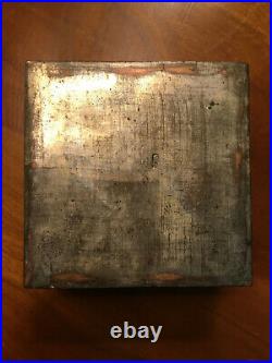 Vintage Chinese Jade Enamel 3pc. Smoke set box matchbox ashtray reposse