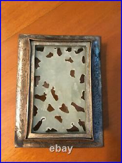 Vintage Chinese Jade Enamel 3pc. Smoke set box matchbox ashtray reposse