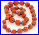 Vintage-Chinese-Red-Orange-CORAL-Necklace-Silver-Enamel-Natural-Beads-22-5-01-angn