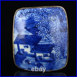 Vintage Chinese Silver Inlay Porcelain Piece Jewelry Box