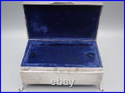 Vintage Chinese Solid Silver 90 Jewellery Box Maker Wk With Fitted Interior