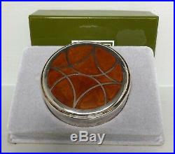 Vintage Christofle Talisman Sienna Silver & Chinese Lacquer New Year Pill Box