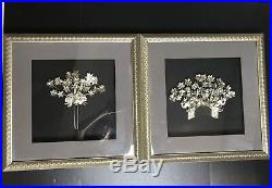 Vintage Framed Miao White Silver-Covered Comb And Hair Pins China Shadow Box Set