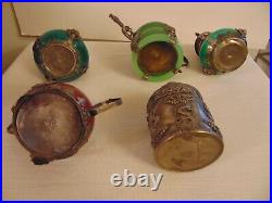 Vintage Jade Chinese Teapots Snuff Box Tibet Silver Dragons Frogs Monkeys Lions