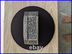 Vintage Peranakan Chinese Repousse Silver Trinket Box