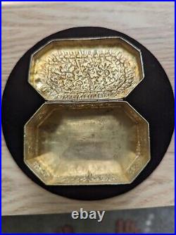 Vintage Peranakan Chinese Repousse Silver Trinket Box