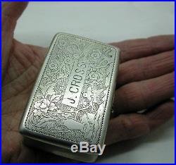 Vintage Pretty Chinese Solid Silver Snuff Box / Trinket Box