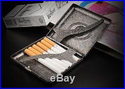 Vintage Slim 20 pcs Silver Wiredrawing Chinese Tai Chi Buddha Cigarette Case Box