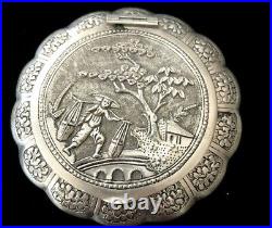 Vintage Sterling Silver Chinese Powder Compact Case