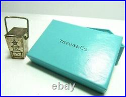 Vintage Tiffany & Co Sterling Silver Asian Chinese Take Out Carton Pill Box