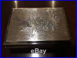 Vintage/antique Chinese/Japanese Sterling Silver Wooden Box Marked Silver 950