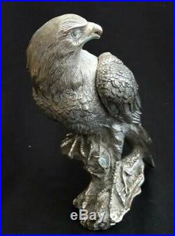 Vintage/antique Chinese Or Tibetan Silver Eagle/hawk Incense Burner Box & Statue