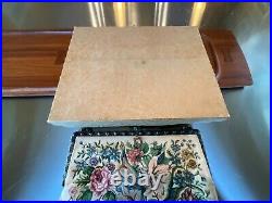 Vntg ZEE SUNG Chinese Silver Frame Petit Point Floral Purse Handbag Org Box 1941