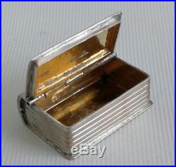 Vtg Chinese Export 50% Solid Silver/Gilt Book Snuff Pill Trinket Box Vinaigrette