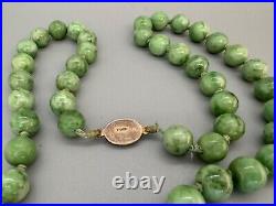 Vtg Silver Natural 12mm Chinese Green Jade Cloisonne Knotted 24 Necklace Lot