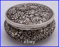 Wang Hing Chinese Export Repousse Sterling Silver Lidded Box