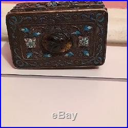 Wonderful Antiques Chinese Export Silver Box Enamel
