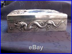 ZEEWO CHINESE EXPORT SILVER BOX ARGENT MASSIF CHINE GRAND COFFRET 1113g
